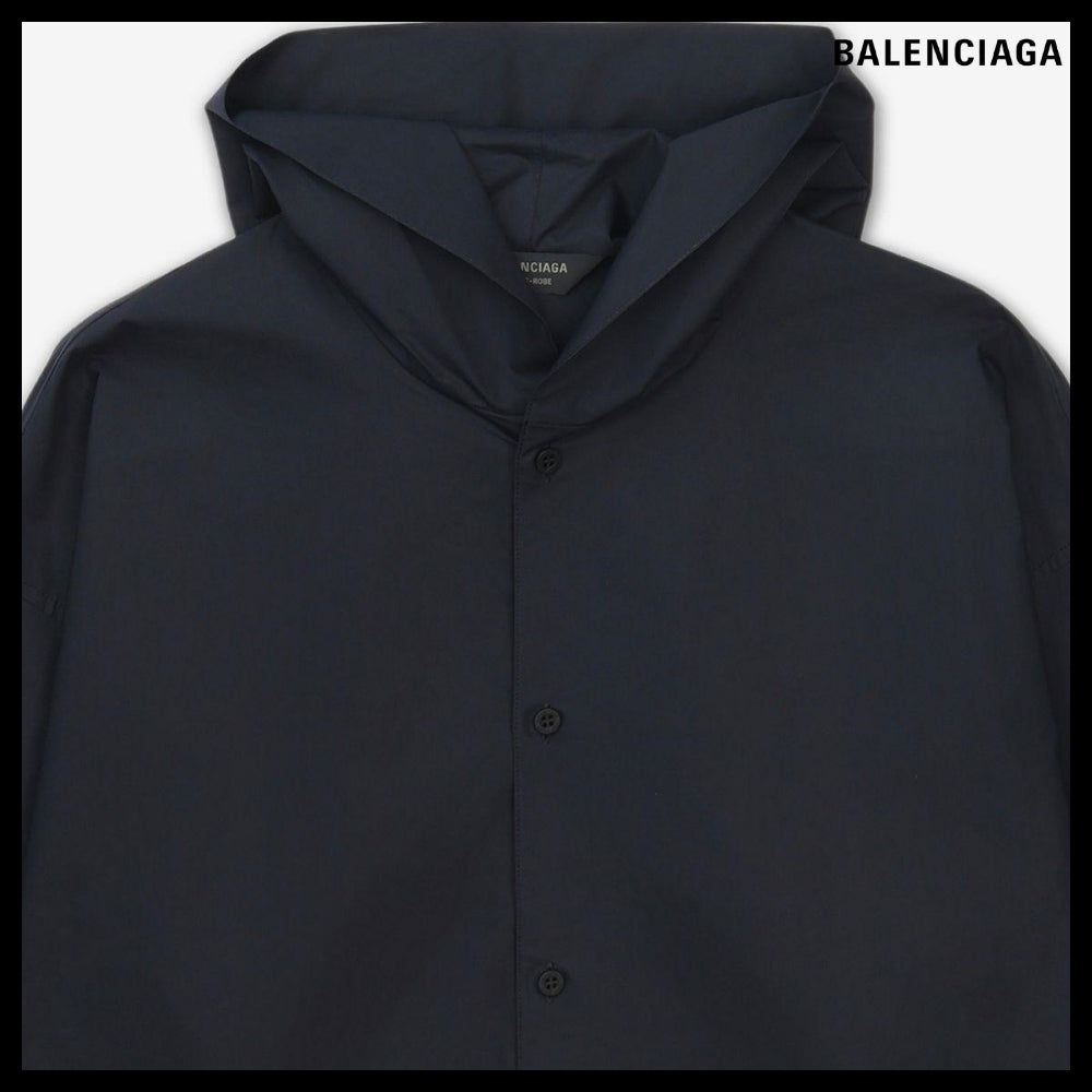 【BALENCIAGA】Oversize Hood Shirt Black