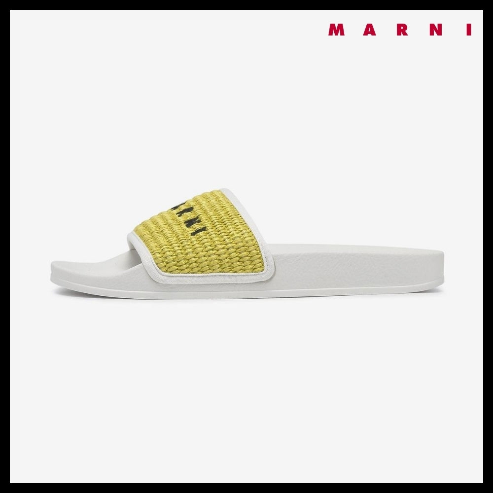 【MARNI】RAFFIA SANDAL GREEN WHITE