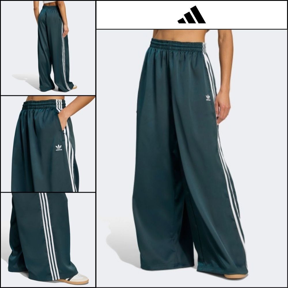【adidas】Adicolor Satin Wide-Leg Track Pants AURIVY