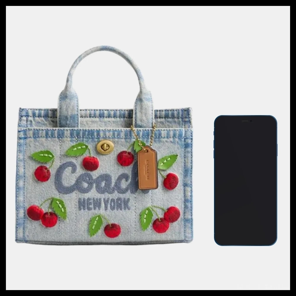 【Coach】Cargo Tote Bag 20 With Cherry Embroidery