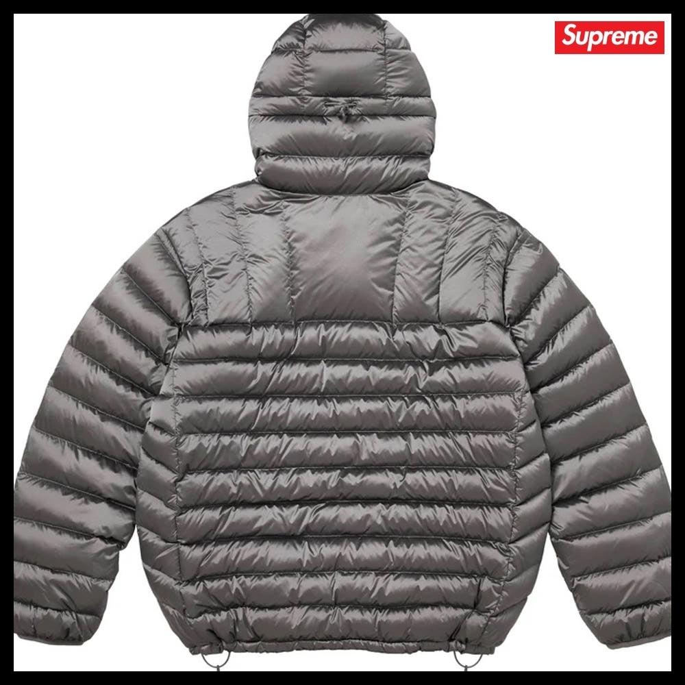 【Supreme】Micro Down Half Zip Hooded Pullover Silver 25FW