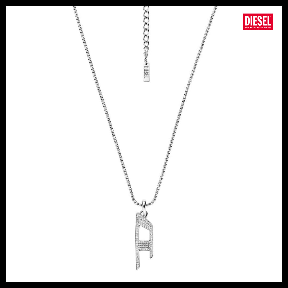 【DIESEL】D Logo Chain Pendant Necklace