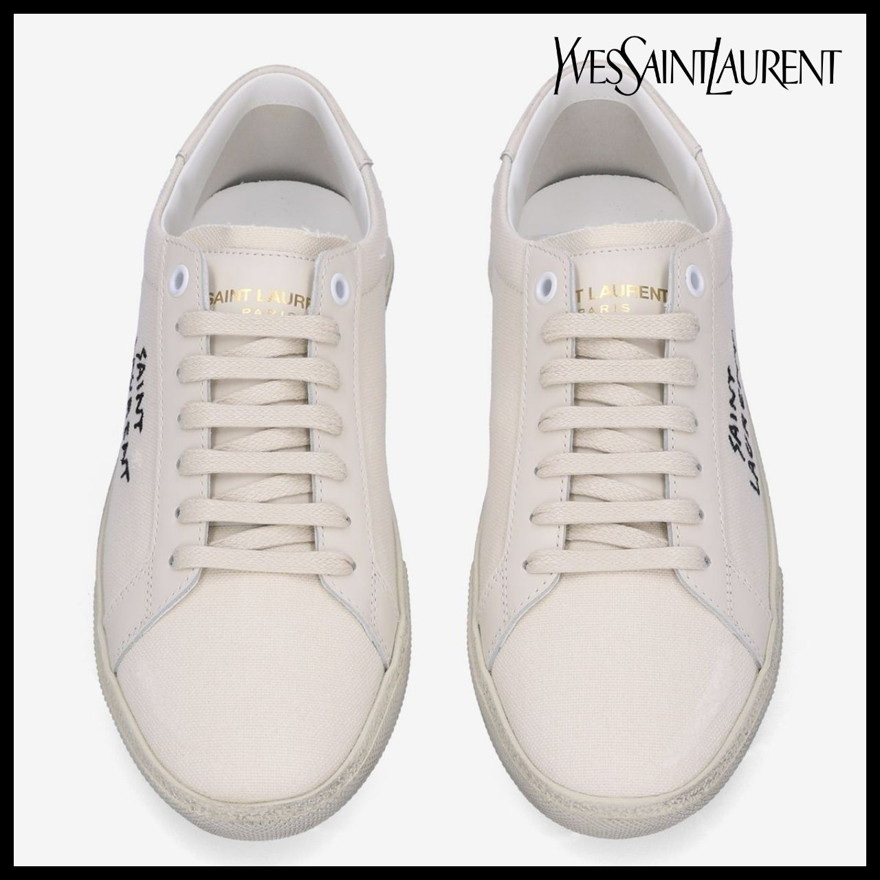 【Saint Laurent】SL06 Low-Top Sneakers - Cream