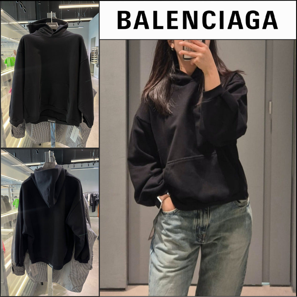 【BALENCIAGA】Tab Hoodie Small Fit Black