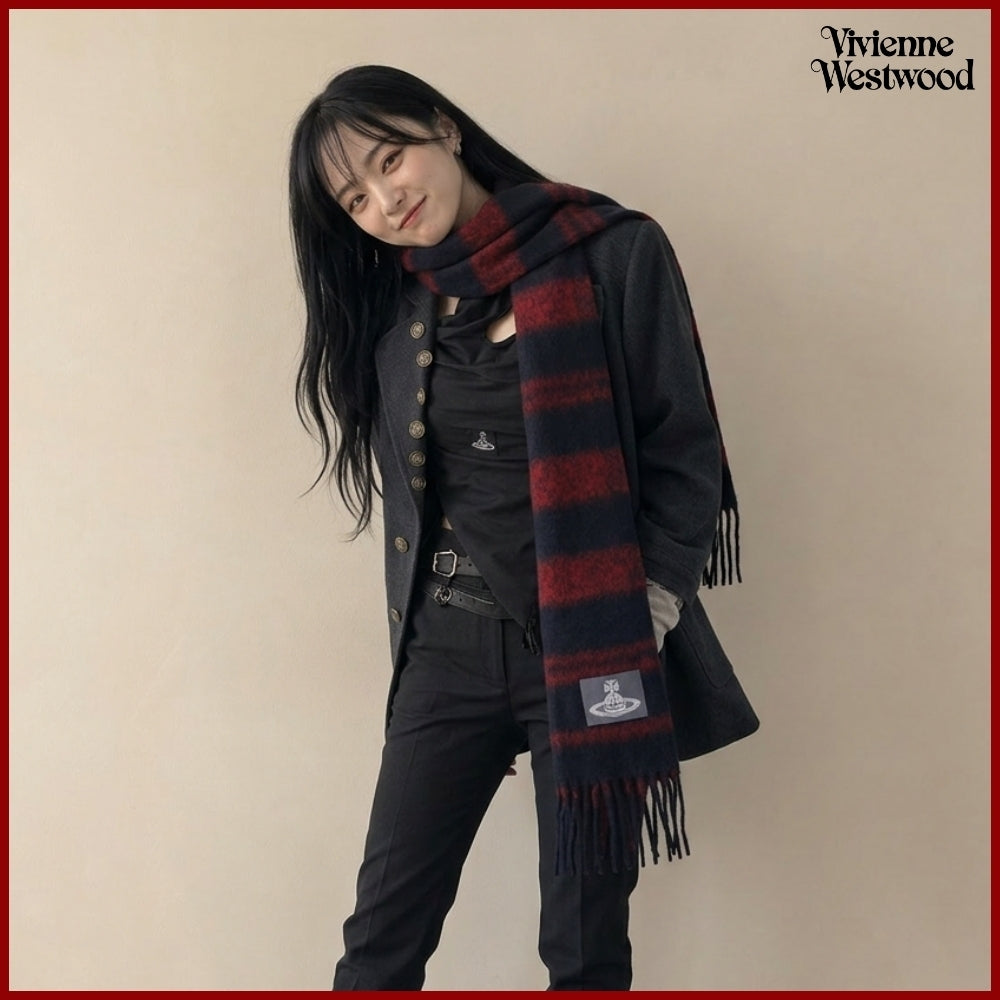 【Vivienne Westwood】 Chunky Stripe Knit Scarf