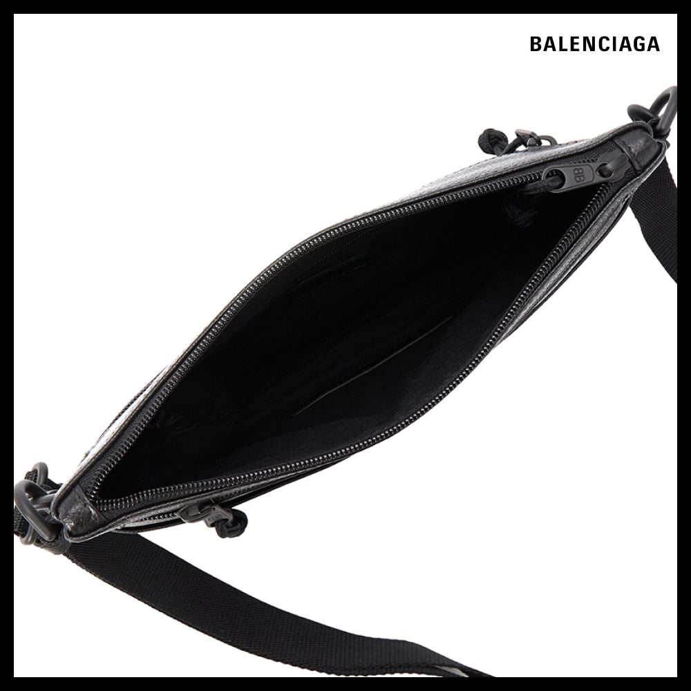 【BALENCIAGA】Logo Leather Crossbody Bag
