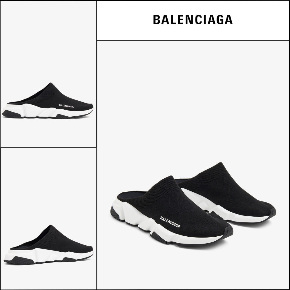 【BALENCIAGA】Speed Recycled Knit Mule White/Black