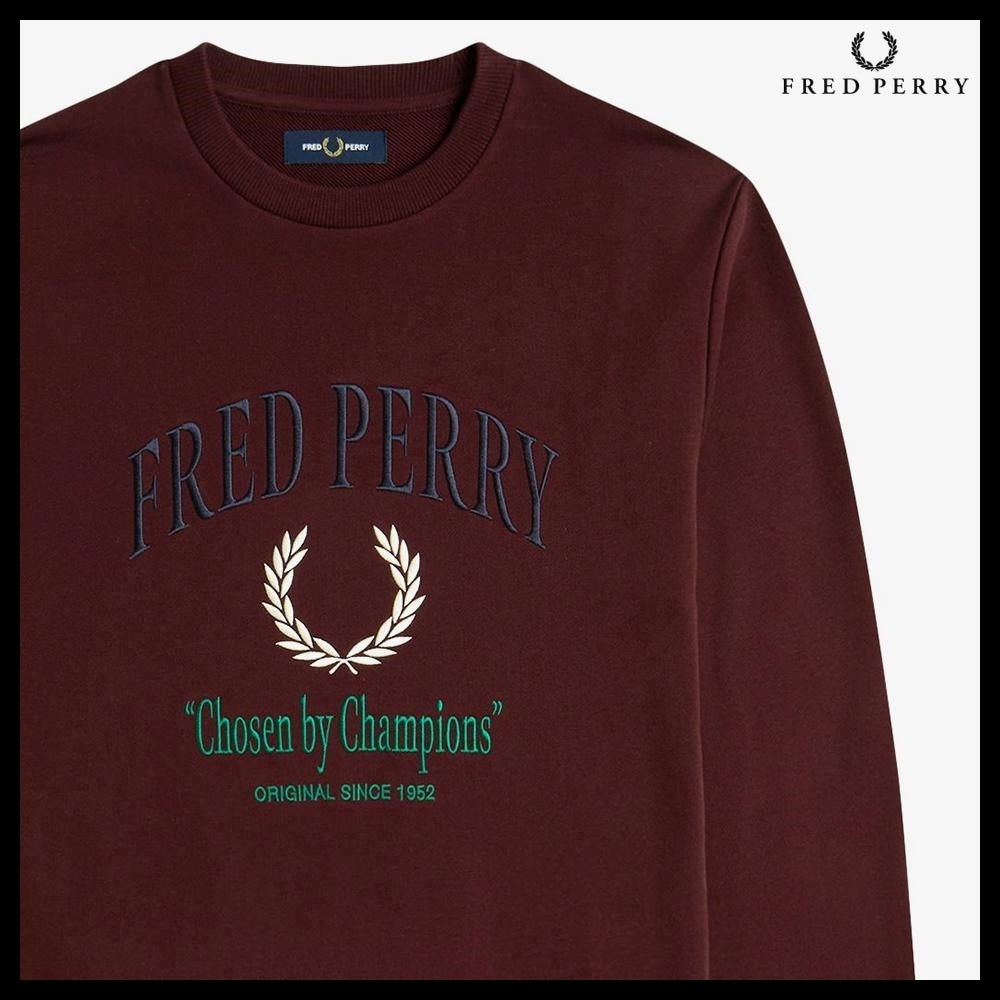 【FREDPERRY】ClubhouseEmbroideredChampionSweatshirt Oxblood