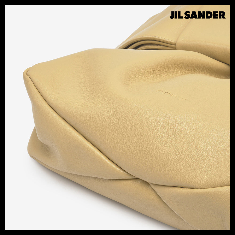 【JIL SANDER】Medium bow ribbon shoulder bag golden granola