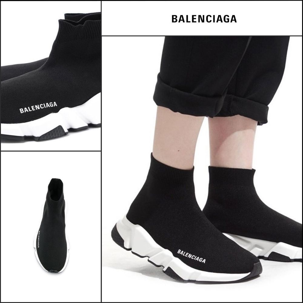 【BALENCIAGA】Speed Recycled Knit Sneaker White Black