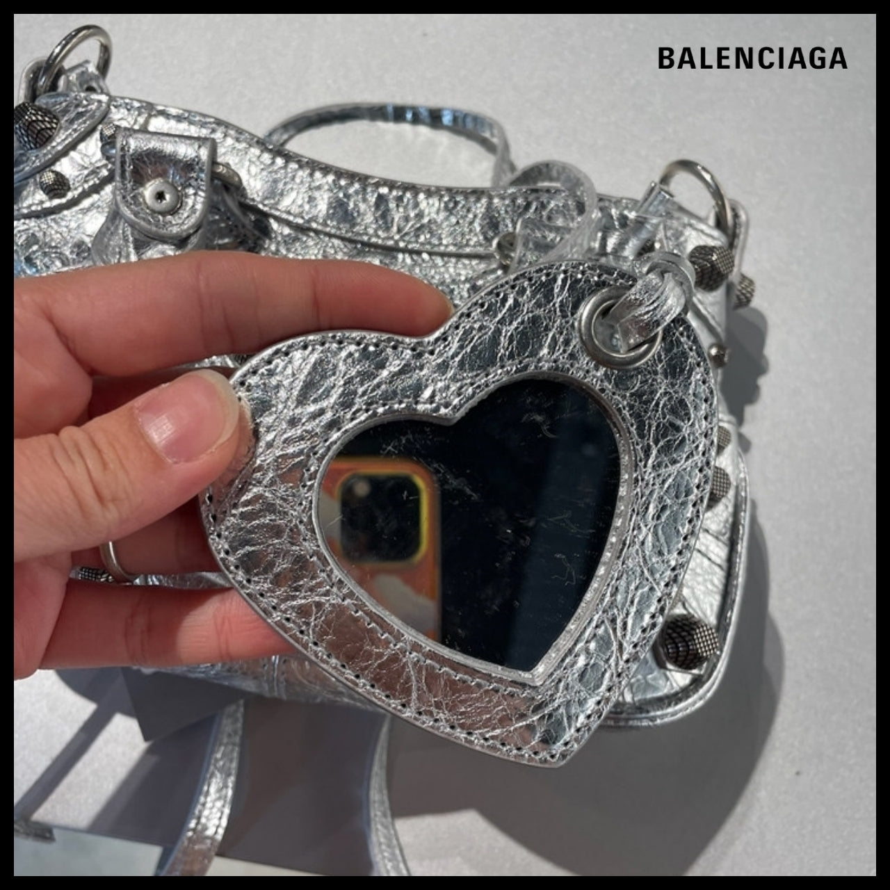 【BALENCIAGA】Neo Cagole Metallic Mini Tote Shoulder Bag