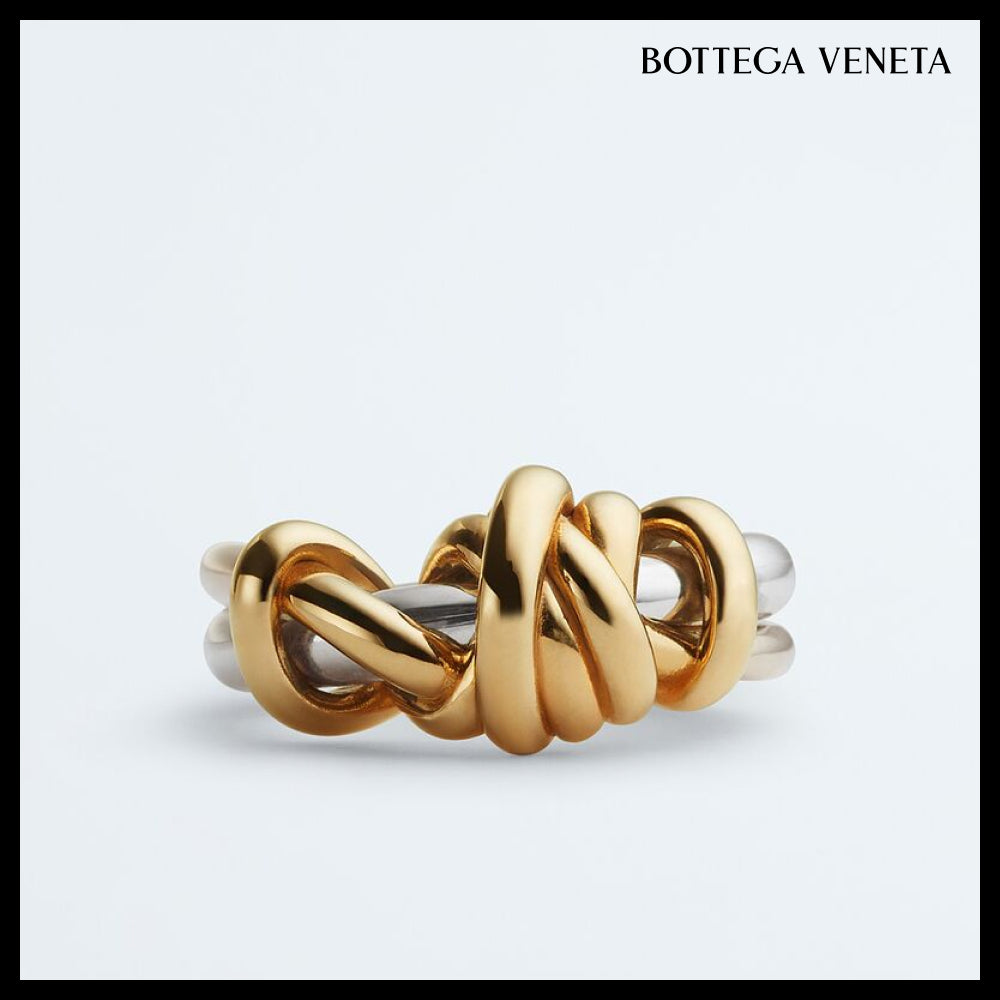 【韓国百貨店 BOTTEGA VENETA】Knot Ring Silver Yellow Gold