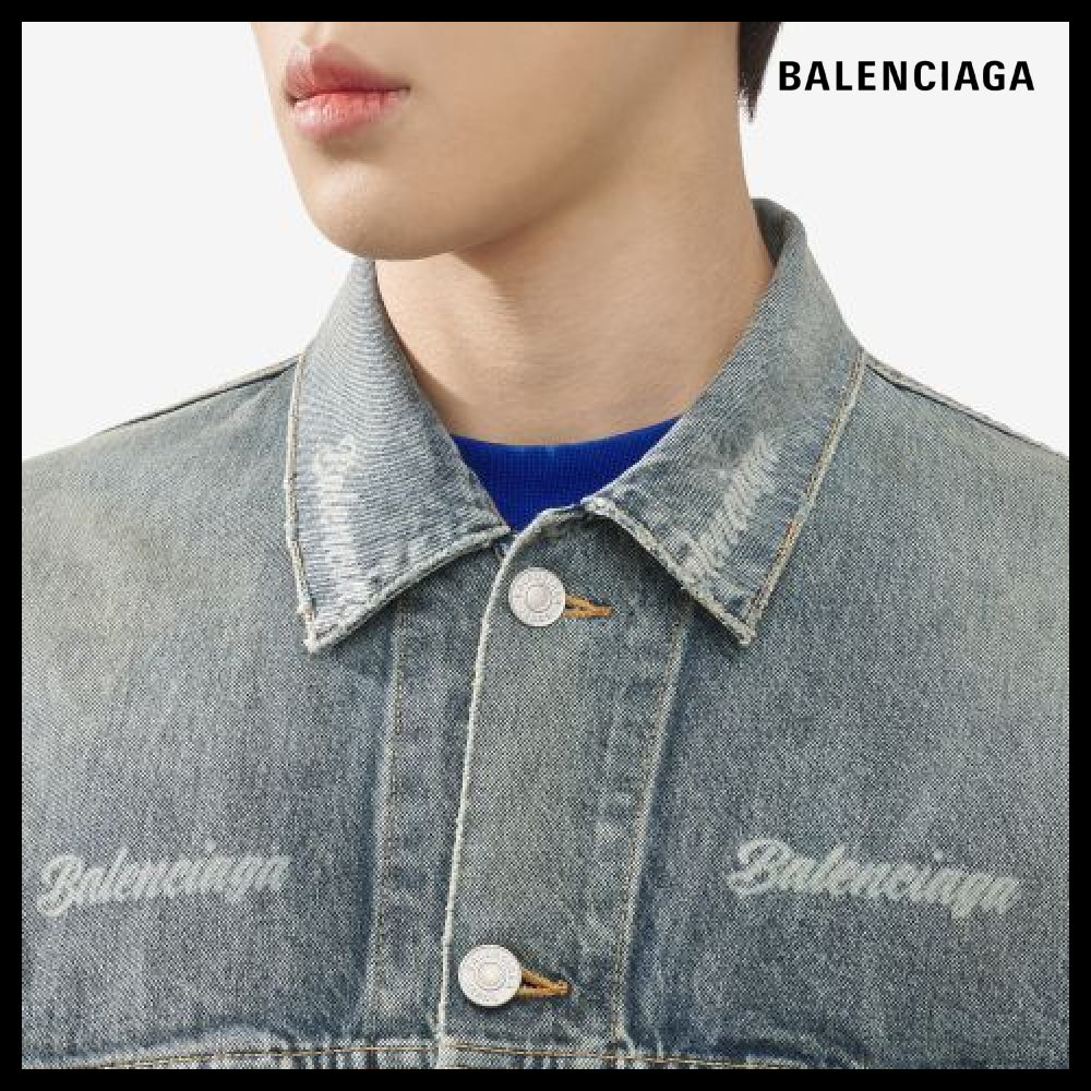 【BALENCIAGA】Large Fit Denim Jacket Sky Blue