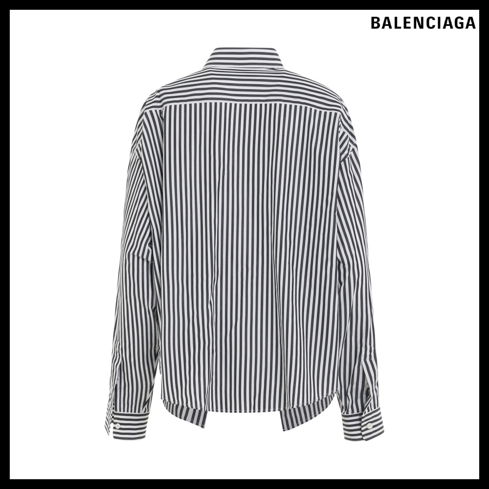 【BALENCIAGA】Swing Shirt Large Fit Black White