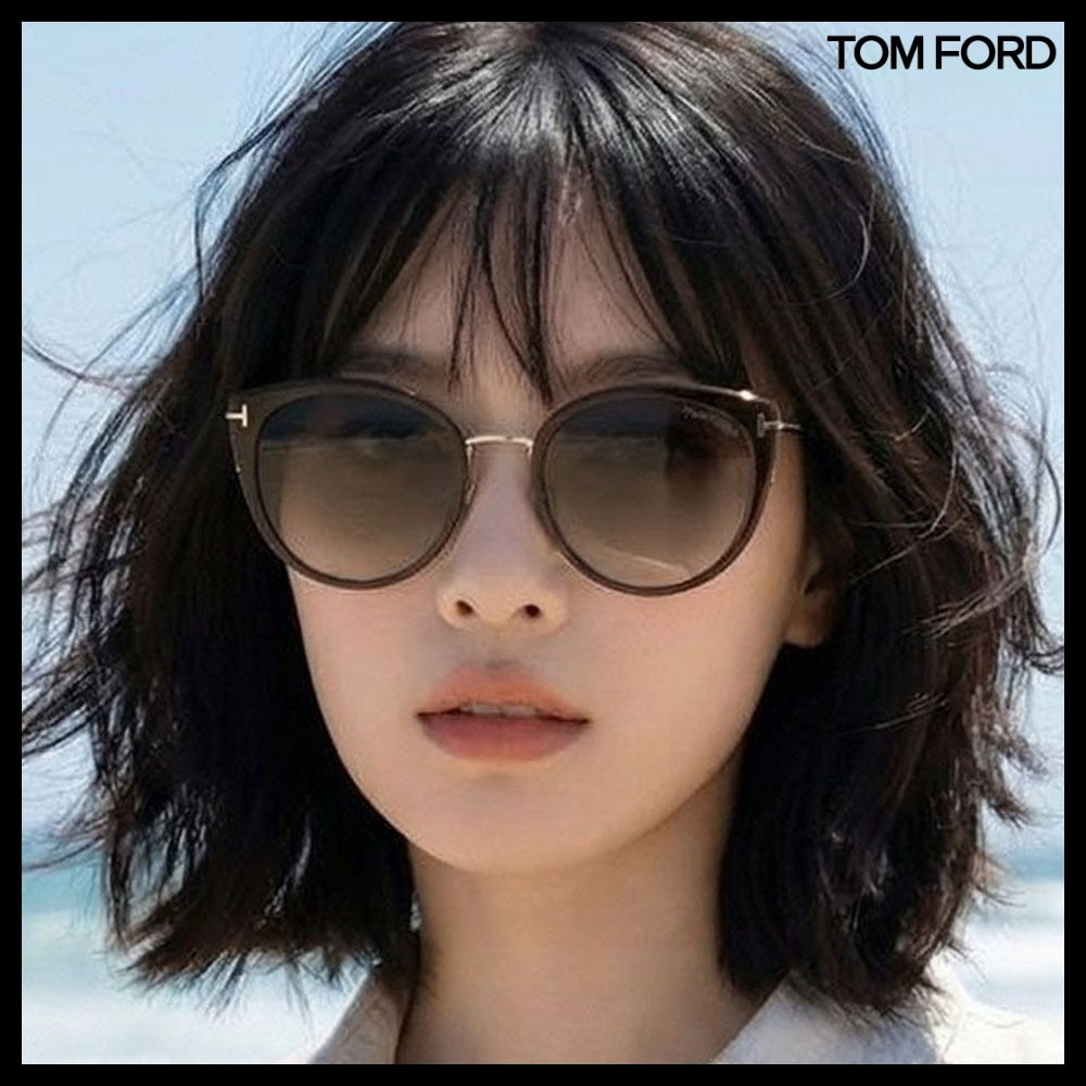 【TOM FORD】Brown Cat-Eye Round Sunglasses Asian Fit