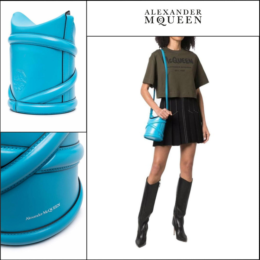 【Alexander Mcqueen】Small Curve Bag Blue