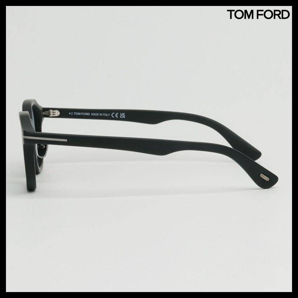 【TOM FORD】Matte Black Horn-Rimmed Sunglasses Grey Tint