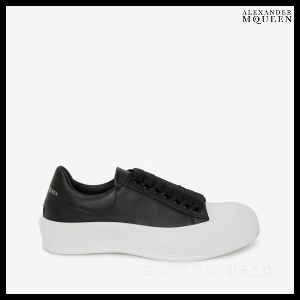 【Alexander Mcqueen】DECK Lace-up Canvas Shoes Black White