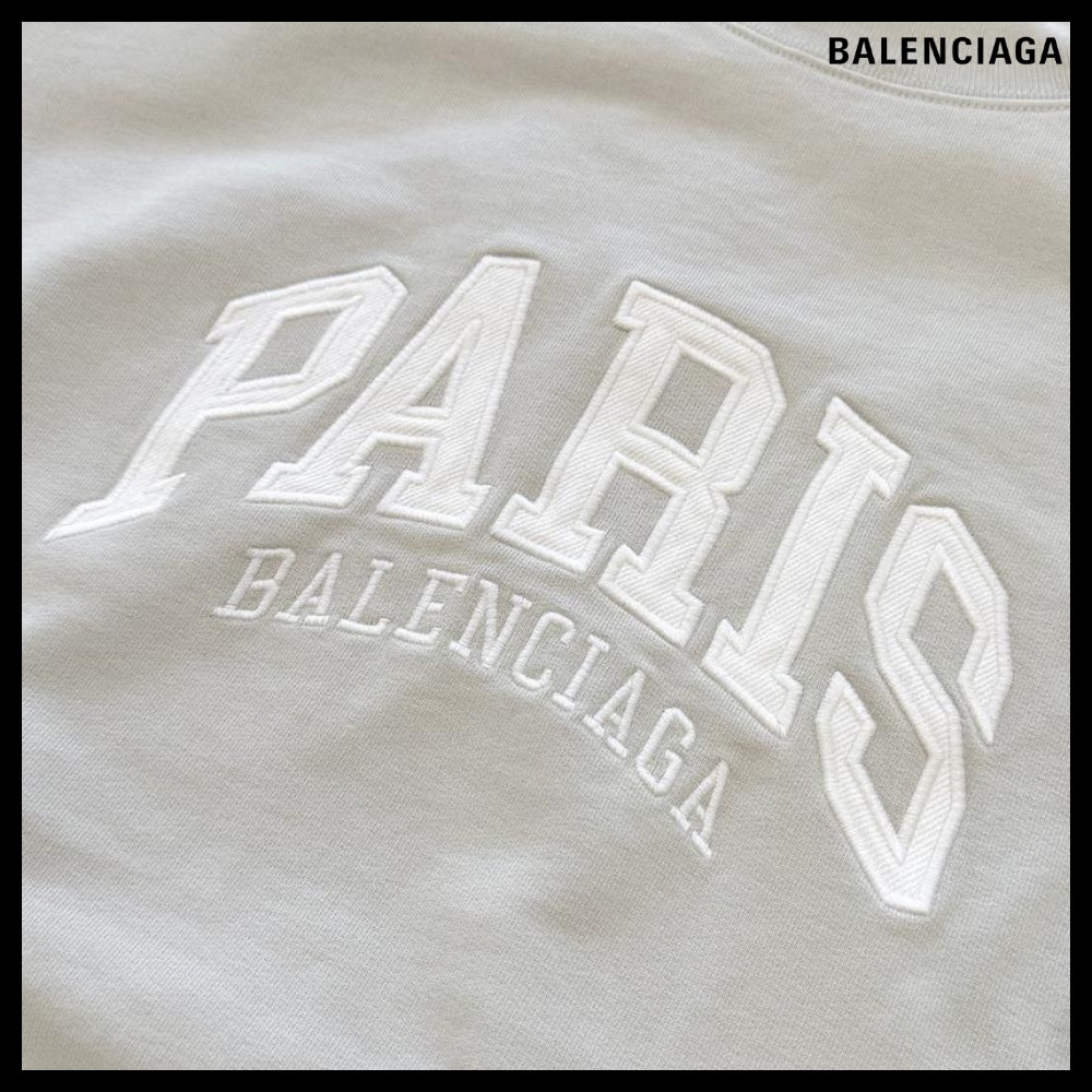 【BALENCIAGA】Cities Paris Sweatshirt Medium Fit White