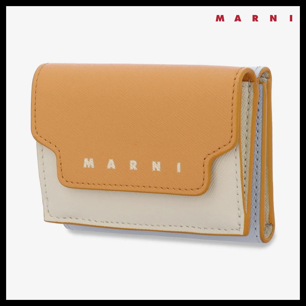【MARNI】Trifold Wallet Papaya Pearl