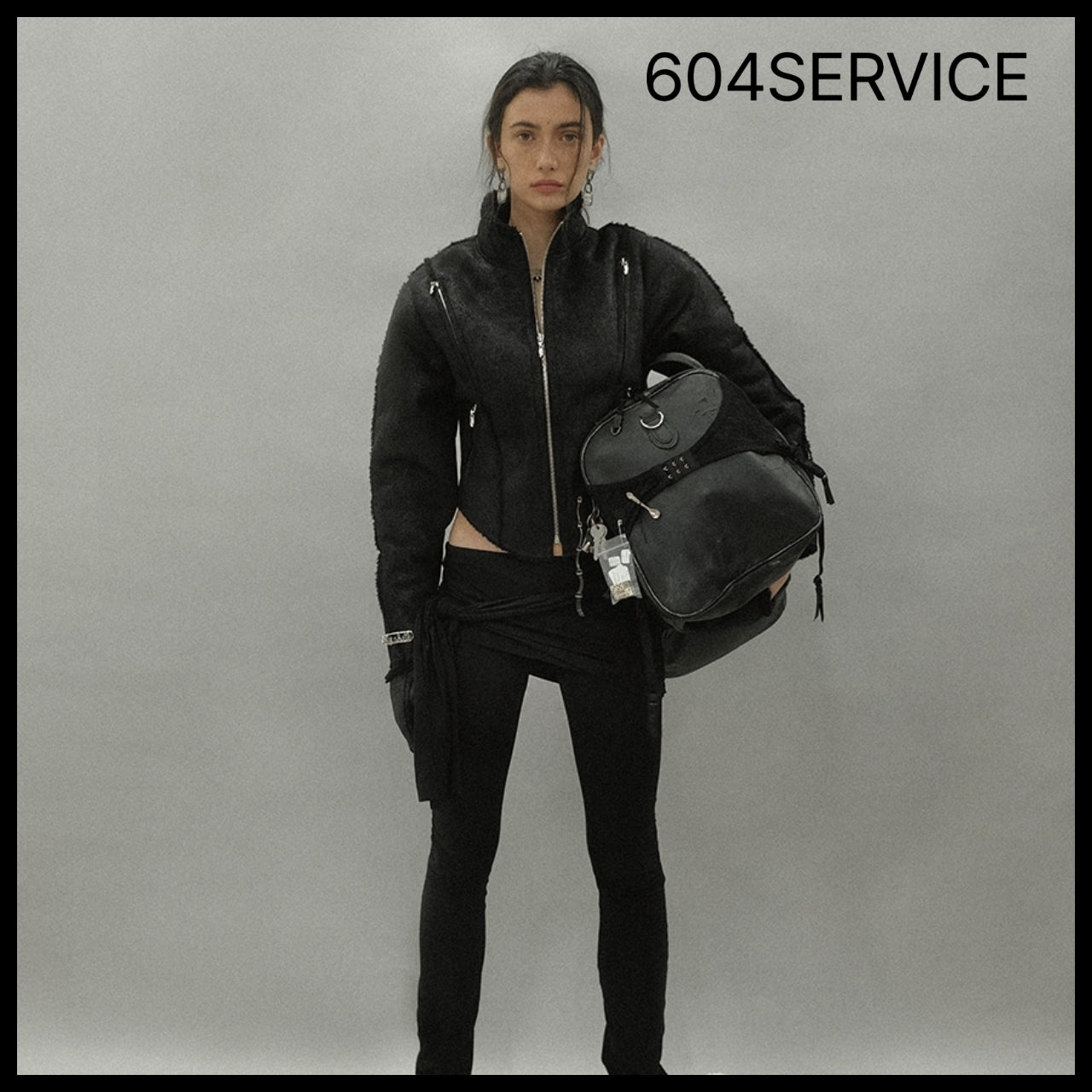 【604service】MOTORCYCLE SHEARLING JACKET