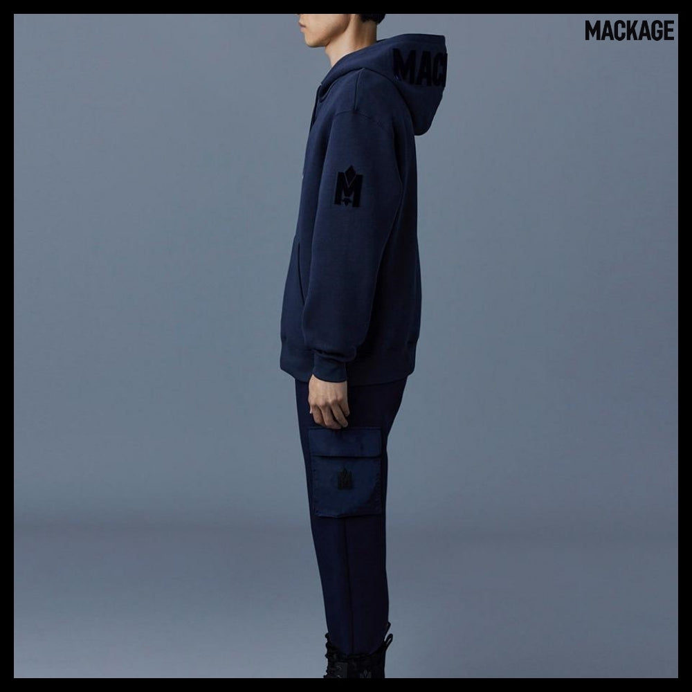 【MACKAGE】 Krys R Hooded Sweatshirt Navy Fleece