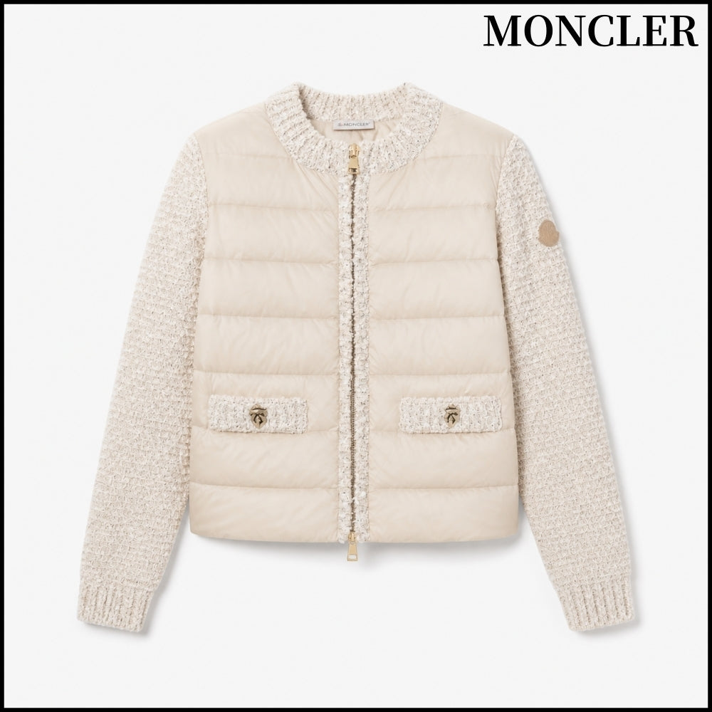 【MONCLER】Padded Zip-up Cardigan Light Beige