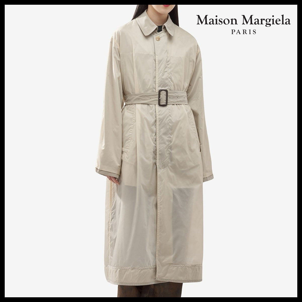 【Maison Margiela】Layered Trench Coat Sand