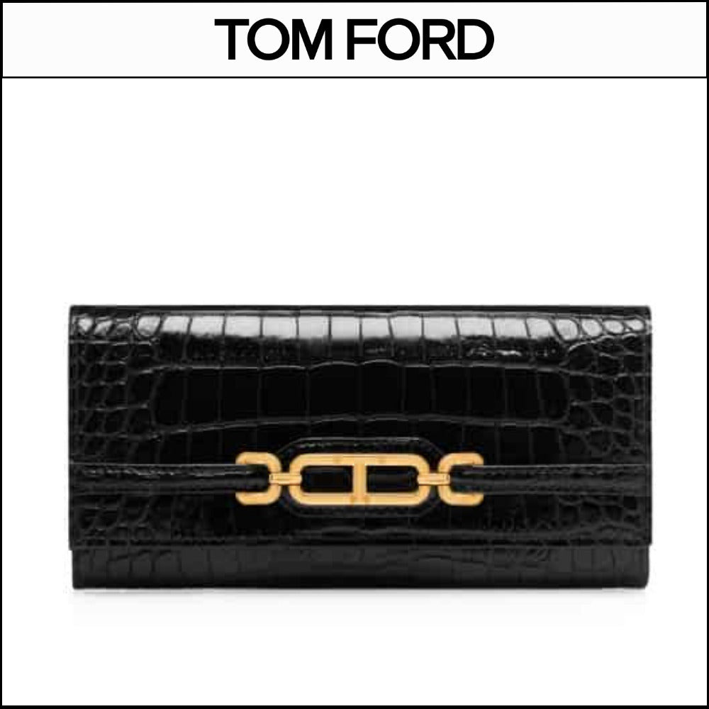 【TOM FORD】CROCO-EFFECT LONG WALLET 1N001
