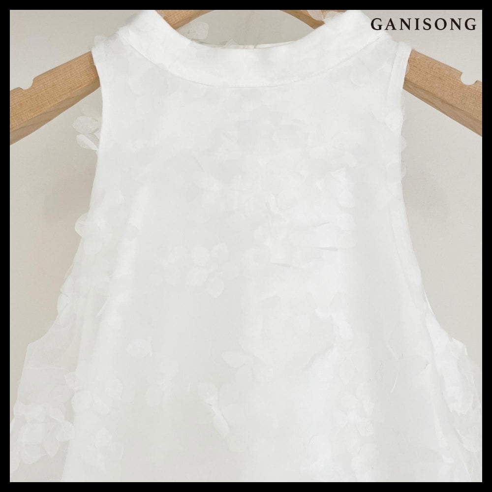 【GANISONG】Bridal Angel Pollen Halterneck Dress White