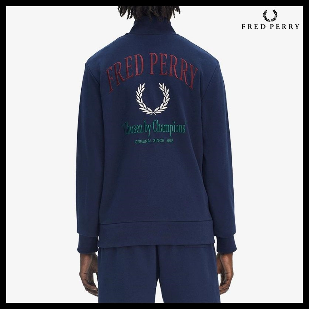 【FRED PERRY】ClubhouseEmbroideredChampionHalfzipSweatshirt