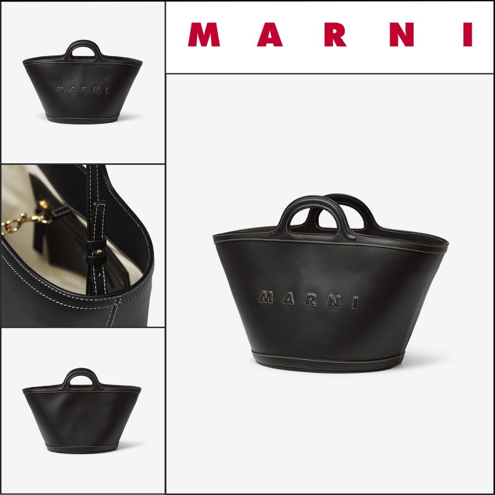 【MARNI】Small Tropicalia Tote Bag - Black