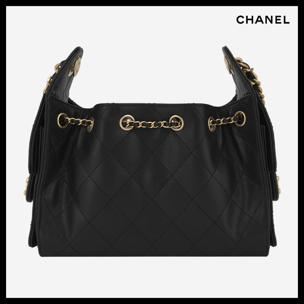 【CHANEL】Mini 25 Bag Grained Calfskin & Gold Black