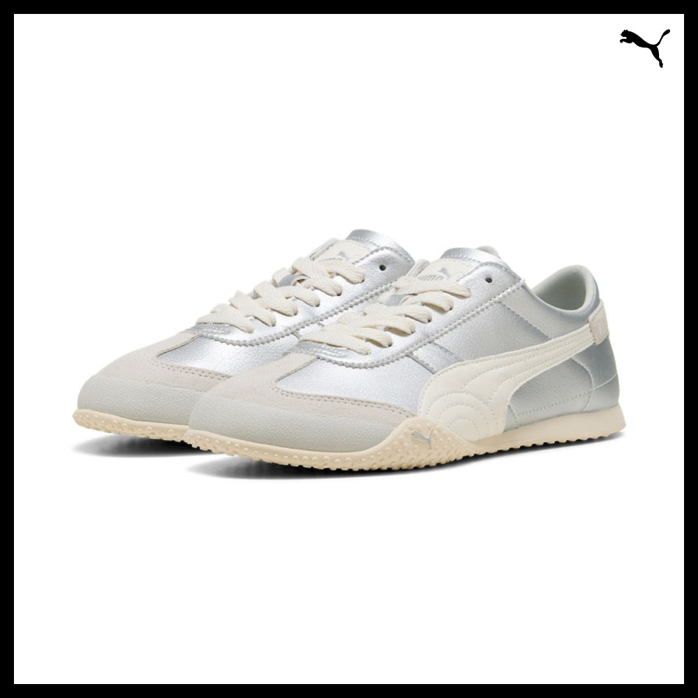 【PUMA】Bella UT Leather Silver Ivory Sneakers