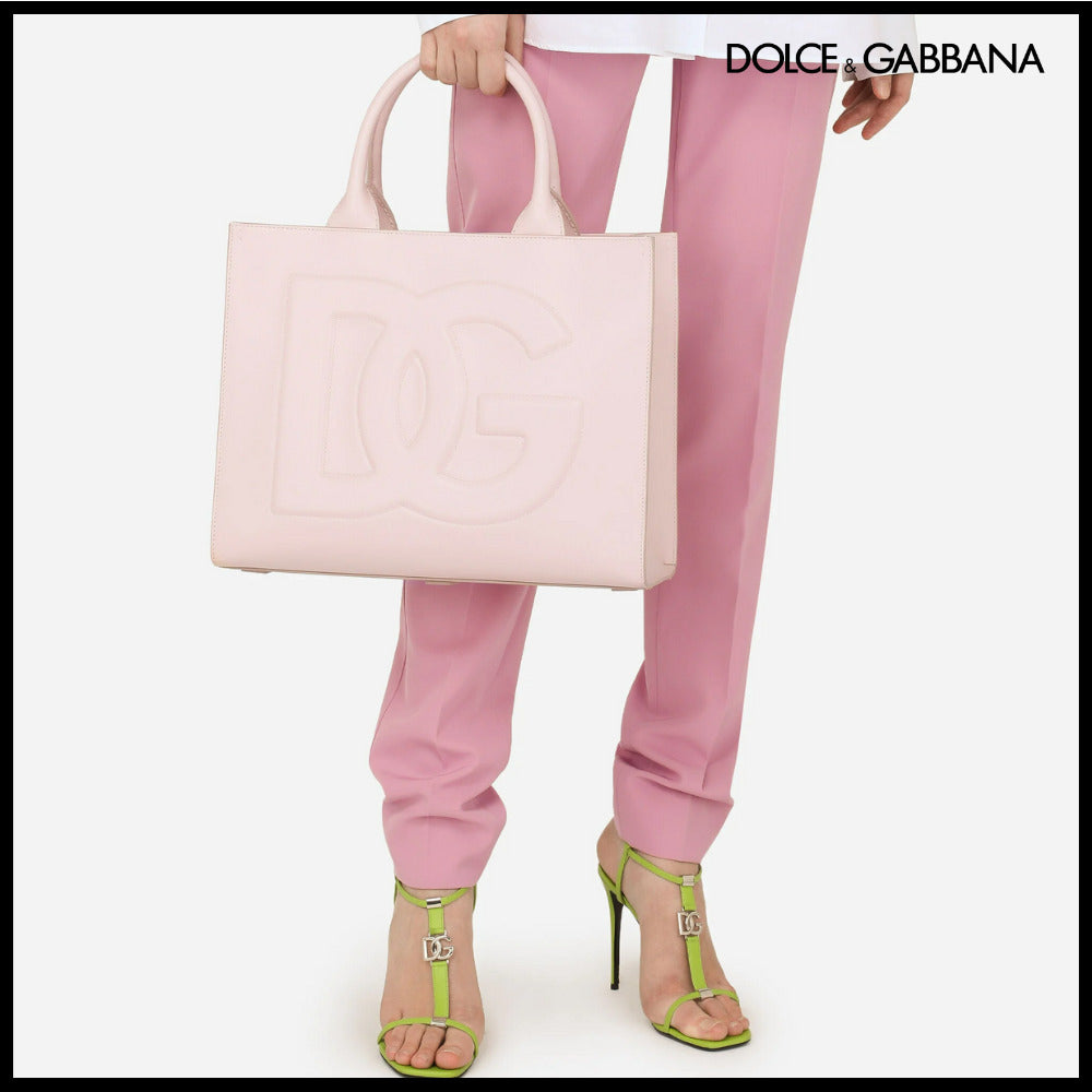 【Dolce & Gabbana】Small Calfskin DG Daily Shopper Pink