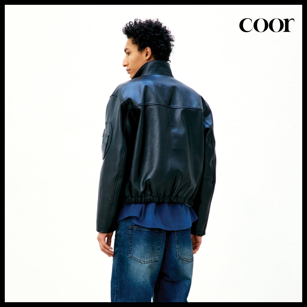 【COOR】Goat Skin Pilot Leather Jumper (2 Colors)