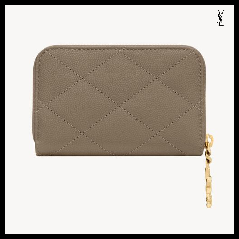 【Saint Laurent】Leather CASSANDRE BIJOU Coin Purse