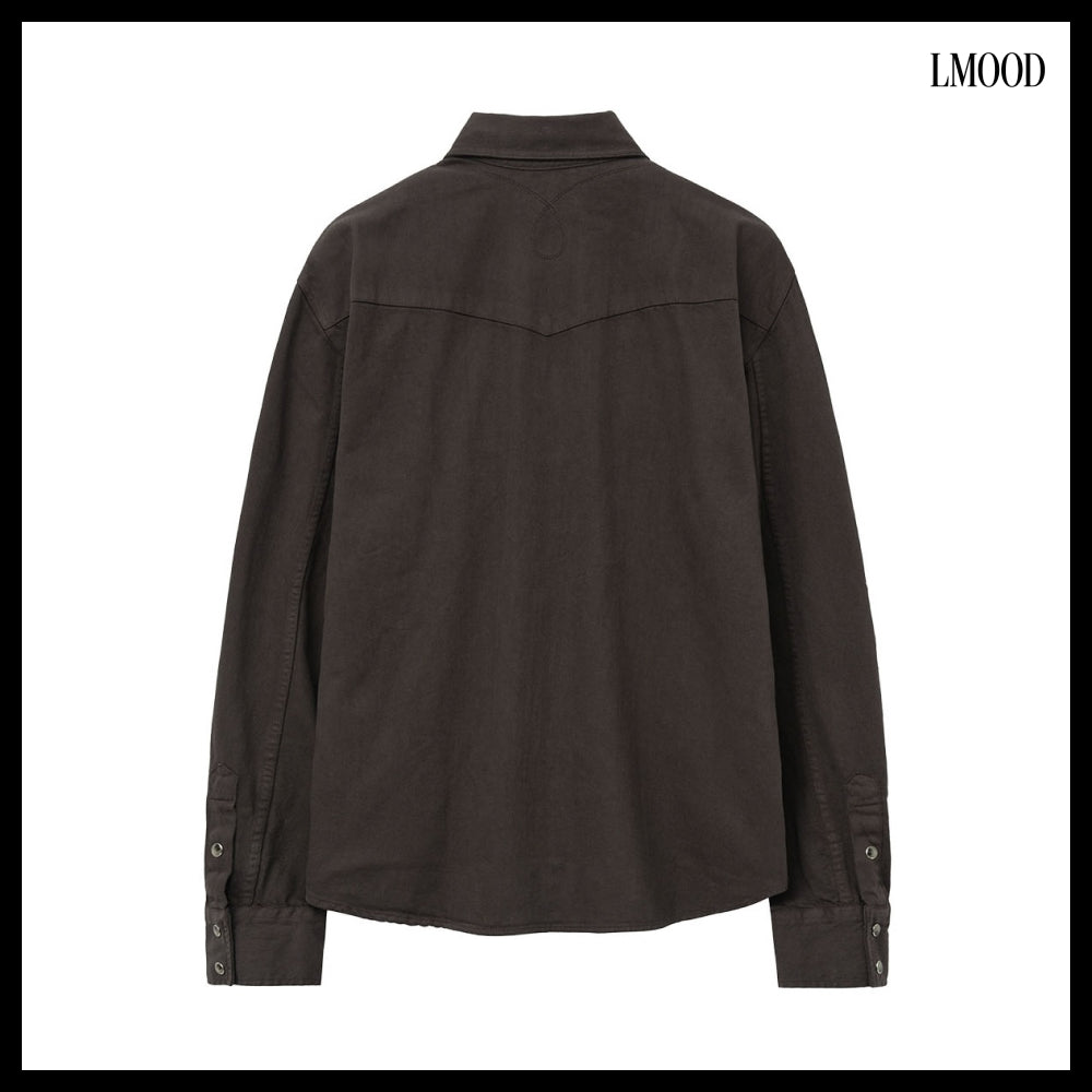 【LMOOD】Bad Guy Denim Western Shirt 3 Colors