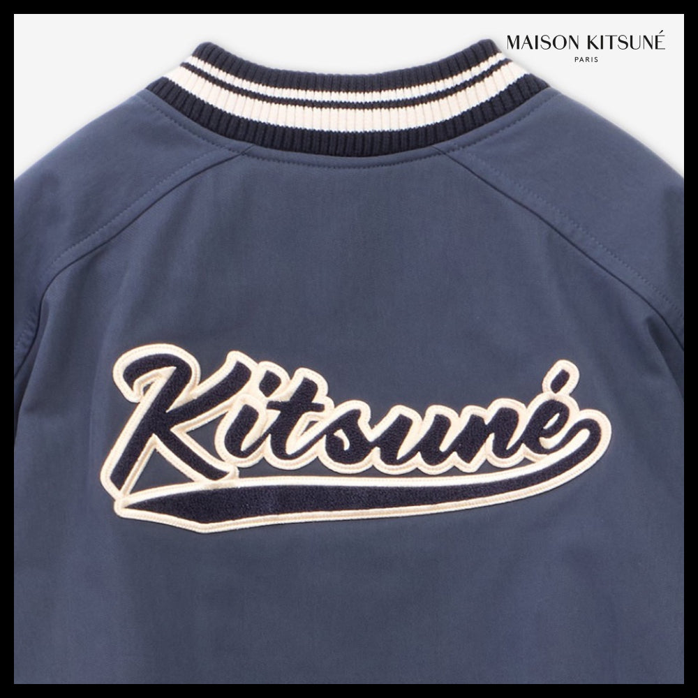 ◆MAISON KITSUNE◆ ブルゾン Blouson Navy ロゴ