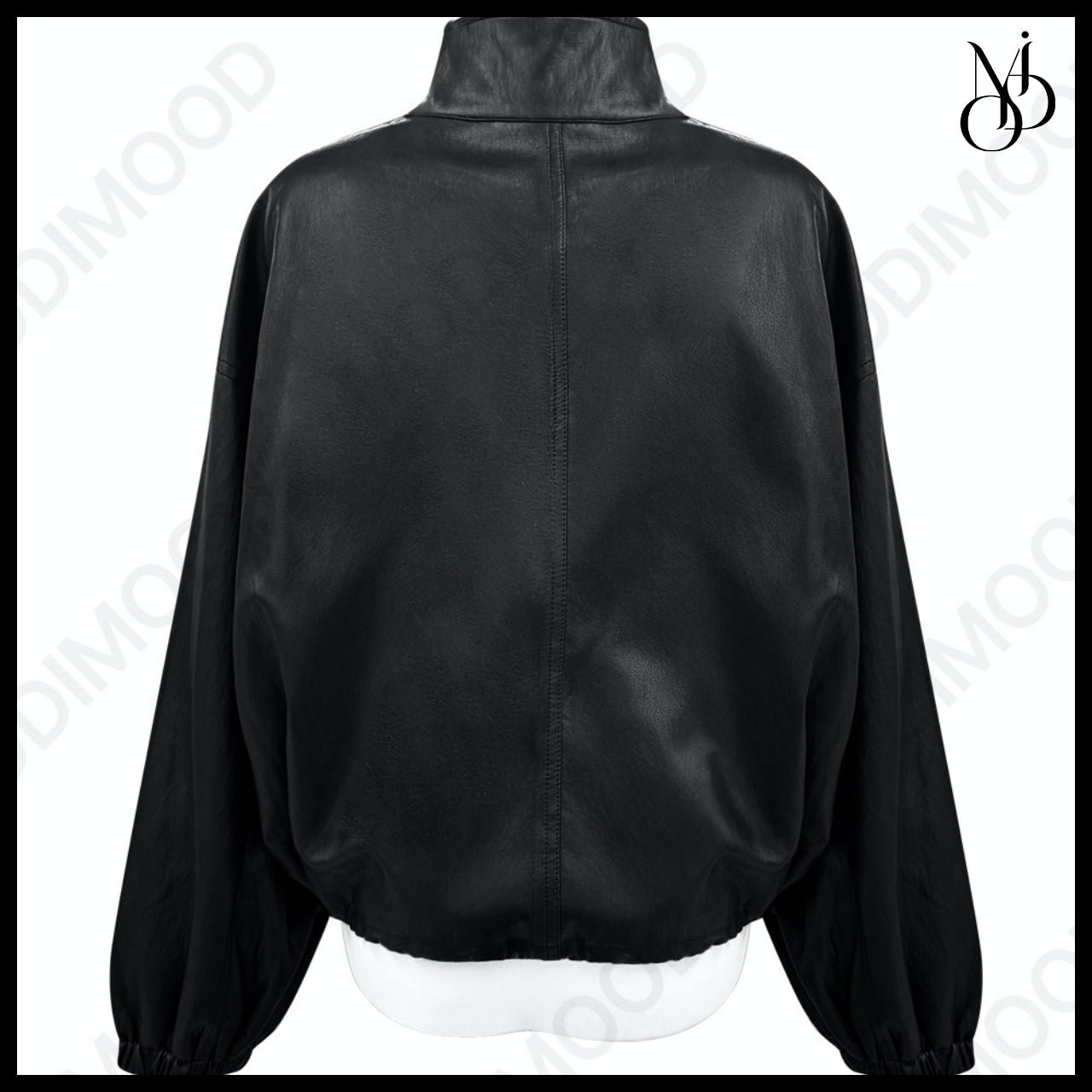 【MODIMOOD】Purple High Neck Leather Jacket 3 Colors