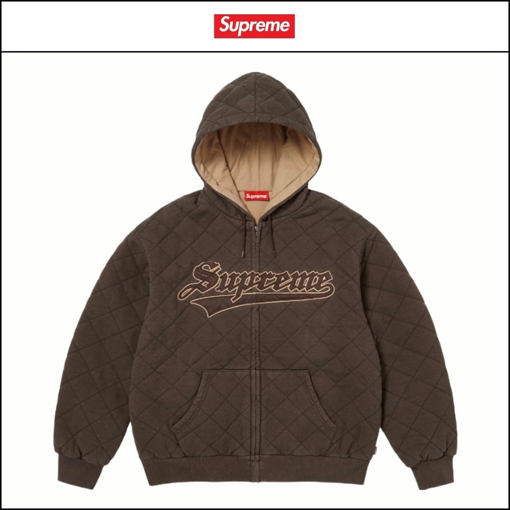 【100%正規品保証 Supreme】キルティング ジップパーカー