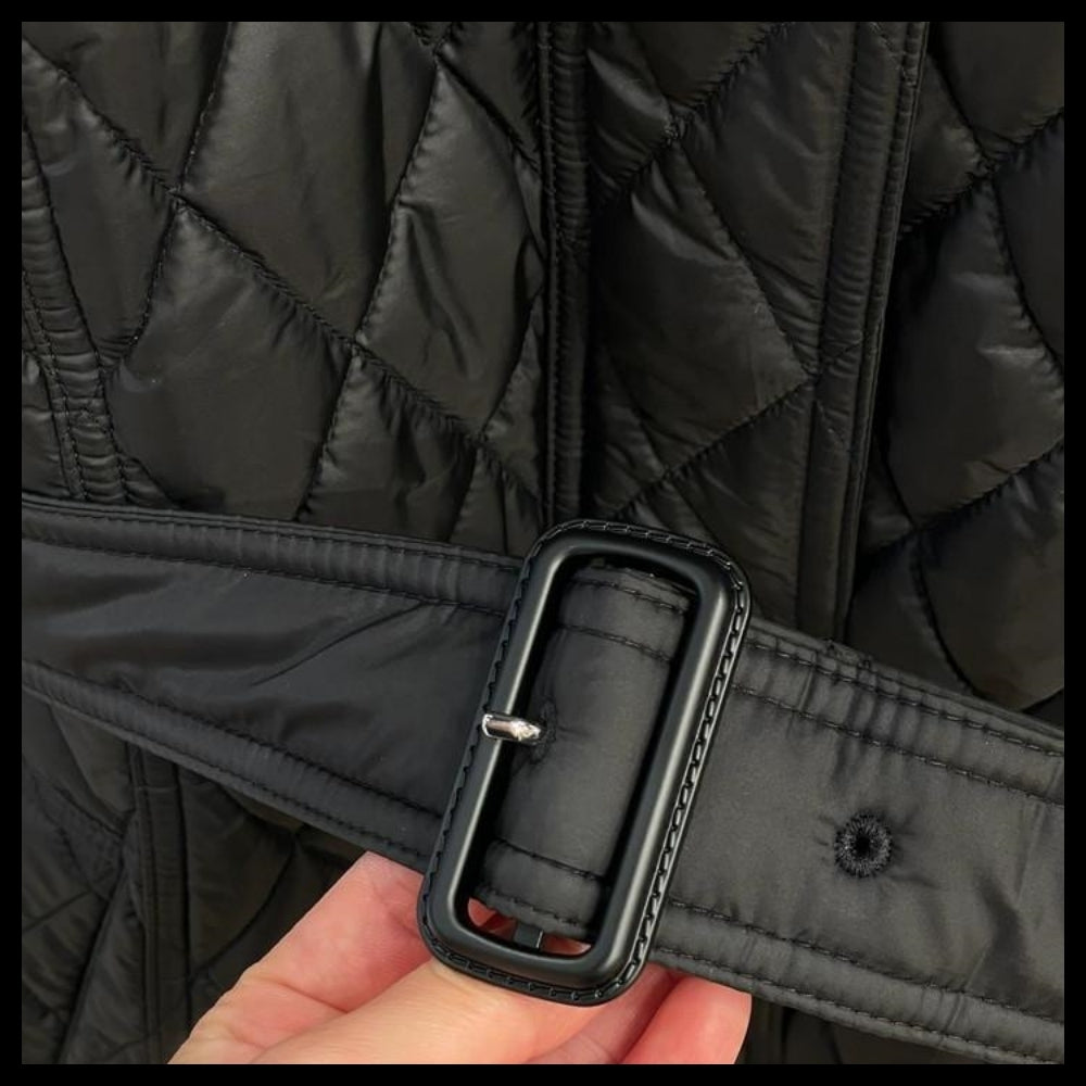【BURBERRY】HEMINGFIELD Belted Women’s Diamond Quilted