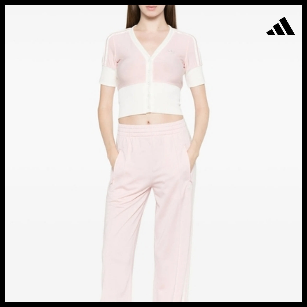 【adidas】 Pink Short Sleeve T Shirt