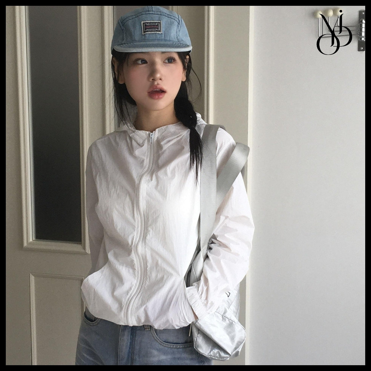 【MODIMOOD】Boeing Windbreaker String Hoodie Zip-Up 4 Colors