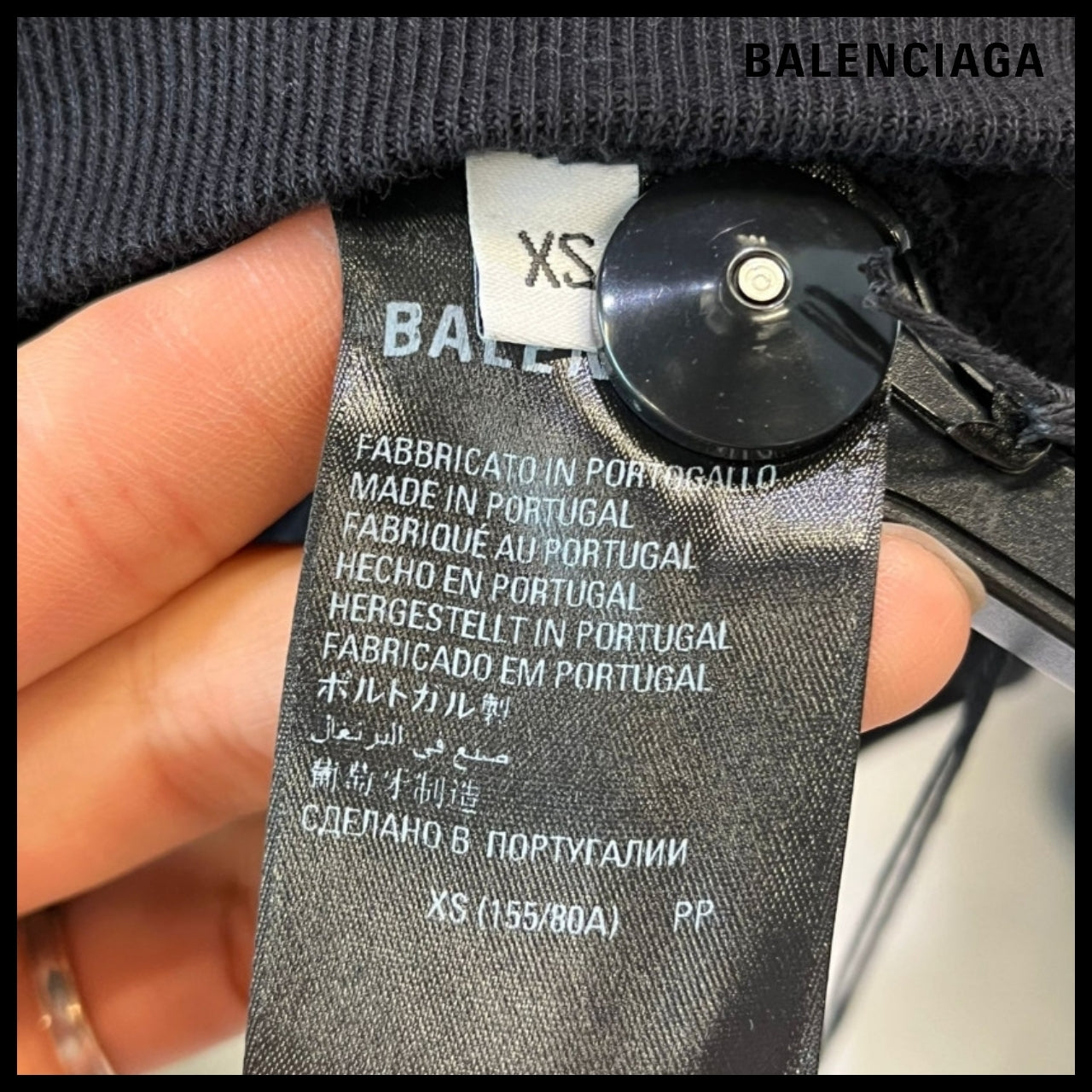【BALENCIAGA】Tab Hoodie Small Fit Black