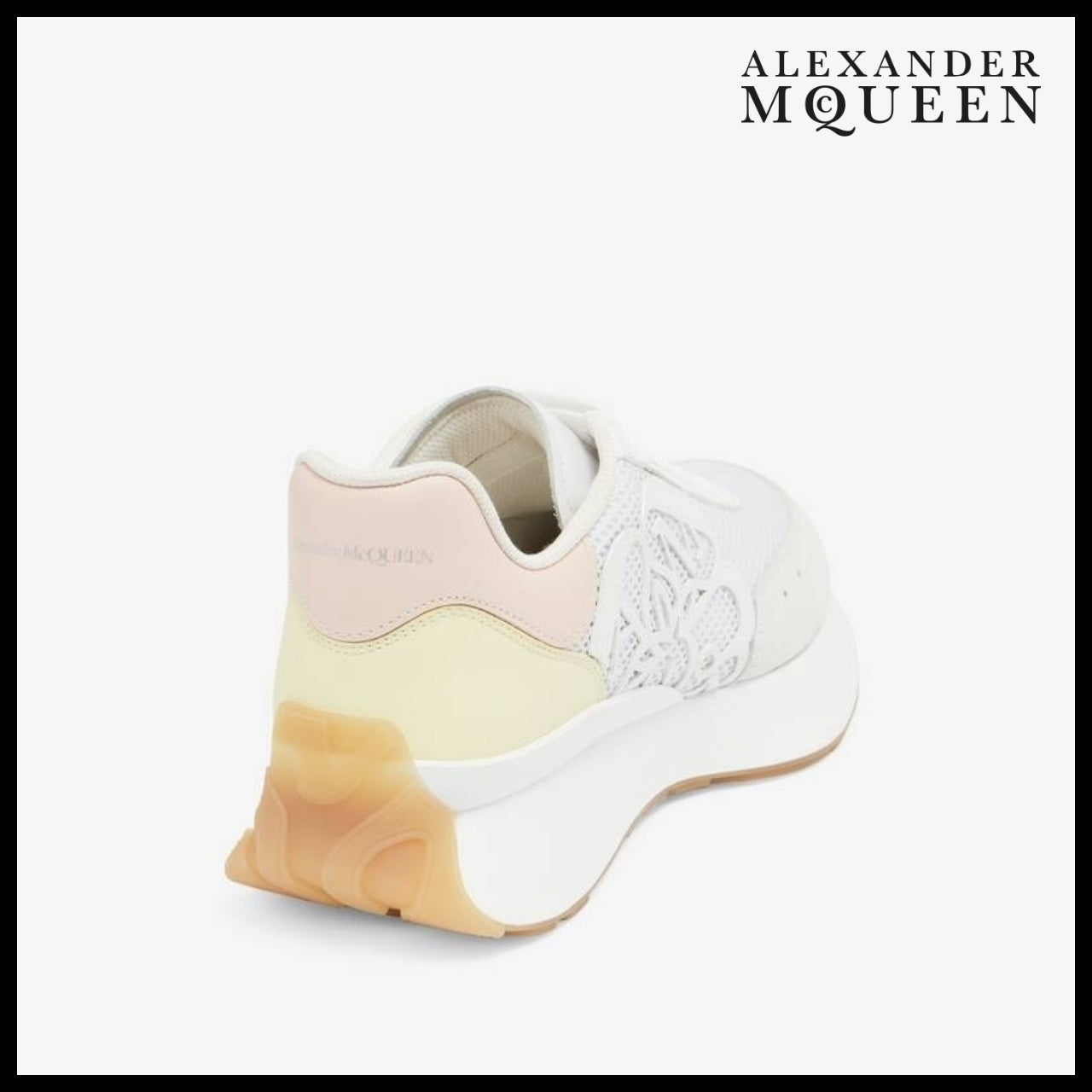 【Alexander Mcqueen】Sprint Runner White Pearl Blush Anise