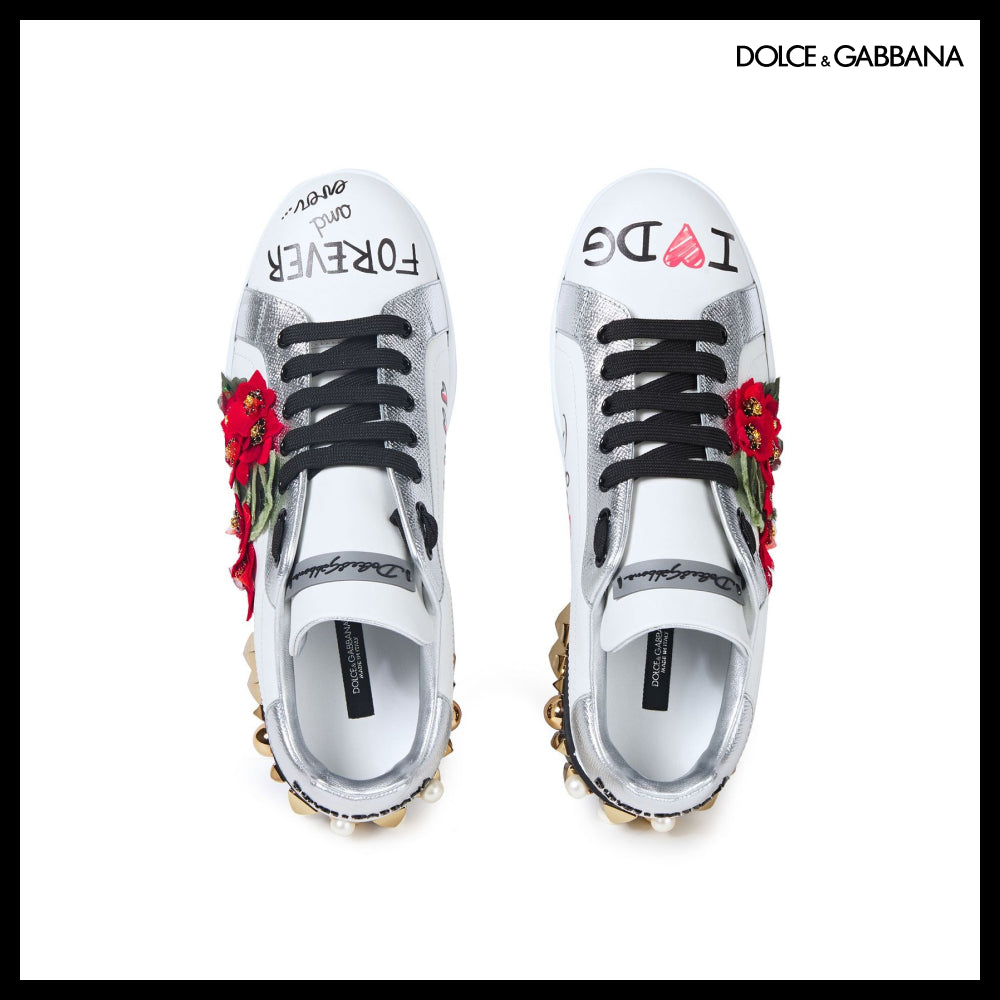 【正規品】Dolce & Gabbana 装飾付きレザーシューズ 限定モデル