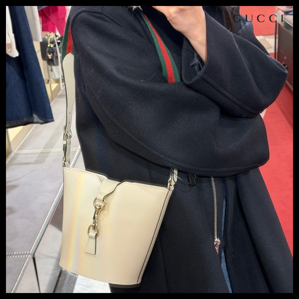 【GUCCI】TRITONE Bucket Shoulder Bag New Ivoire