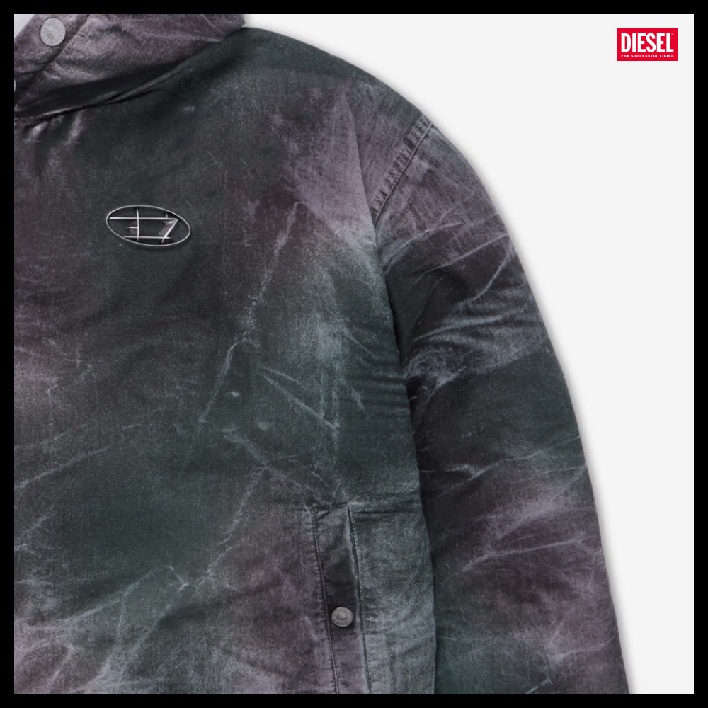 【DIESEL】W-Thug-JKT-Puppy Hoodie - Brown:Green