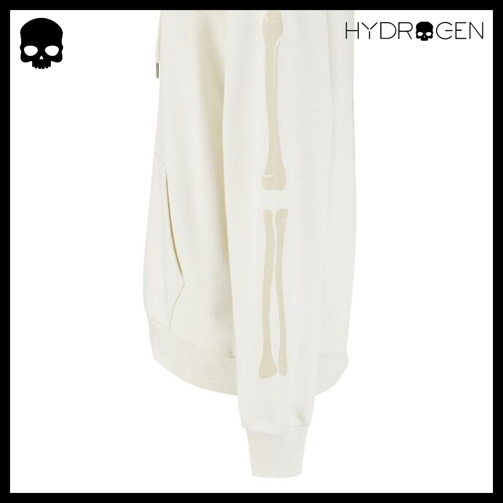 【HYDROGEN】UNI SLEEVE GRAPHIC HOODIE IVORY